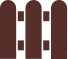 Забор из одностороннего штакетника, Коричневый цвет профнастила