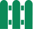 Забор из штакетника в шахматном порядке, Зеленая листва цвет профнастила