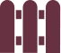 Забор из одностороннего штакетника, Винно-красный цвет профнастила