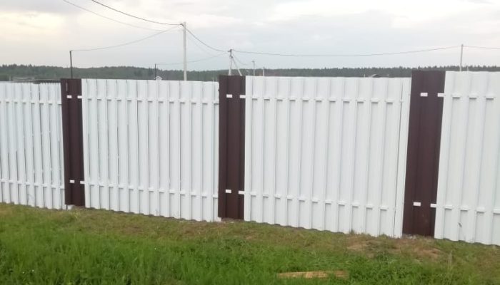 Забор из белого штакетника, Фото, №18